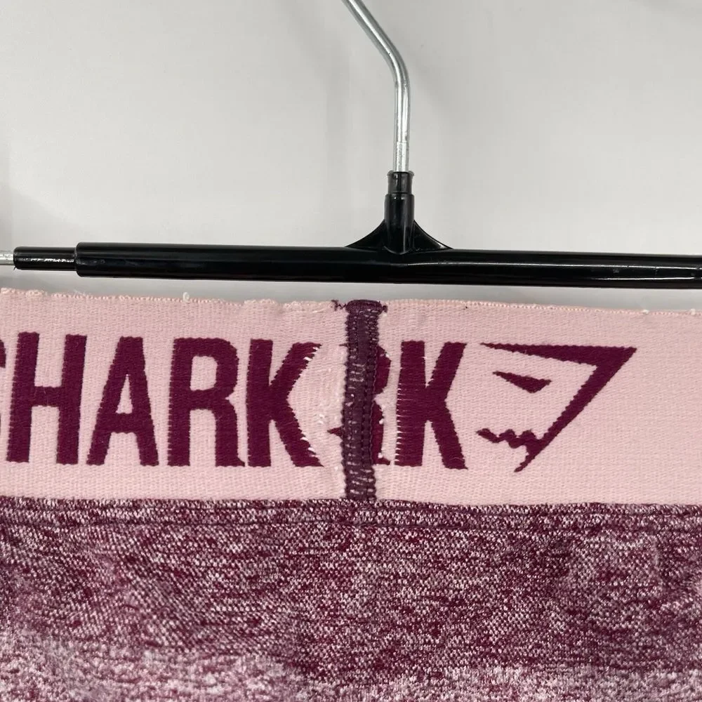 Gymshark XS Flex Leggings Women Burgundy Pink Marl Seamless Contouring Gym Pants